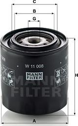 Mann-Filter W 11 008 - Eļļas filtrs www.autospares.lv