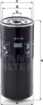 Mann-Filter W 11 102 - Eļļas filtrs www.autospares.lv