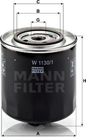 Mann-Filter W 1130/1 - Eļļas filtrs www.autospares.lv