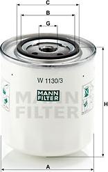 Mann-Filter W 1130/3 - Eļļas filtrs www.autospares.lv
