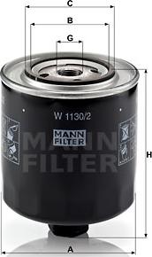 Mann-Filter W 1130/2 - Eļļas filtrs www.autospares.lv