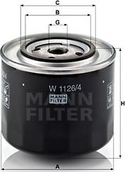 Mann-Filter W 1126 - Eļļas filtrs www.autospares.lv