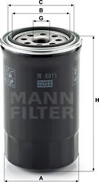 Mann-Filter W 8011 - Eļļas filtrs www.autospares.lv