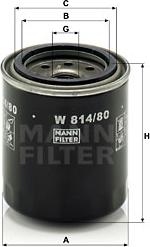 Mann-Filter W 814/80 - Eļļas filtrs www.autospares.lv