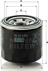Mann-Filter W 811/80 - Eļļas filtrs www.autospares.lv