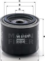 Mann-Filter W 811/81 - Eļļas filtrs www.autospares.lv