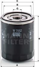 Mann-Filter W 7052 - Eļļas filtrs www.autospares.lv