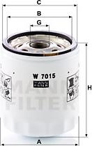Mann-Filter W 7015 - Eļļas filtrs www.autospares.lv