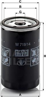 Mann-Filter W 719/14 - Eļļas filtrs www.autospares.lv