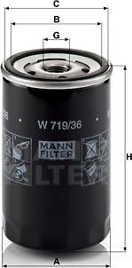 Mann-Filter W 719/36 - Eļļas filtrs www.autospares.lv