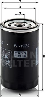 Mann-Filter W 719/30 - Eļļas filtrs www.autospares.lv