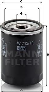 Mann-Filter W 713/19 - Eļļas filtrs www.autospares.lv