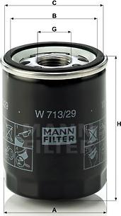 Mann-Filter W 713/29 - Eļļas filtrs www.autospares.lv