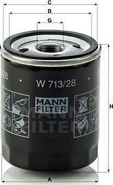 Mann-Filter W 713/28 - Eļļas filtrs www.autospares.lv