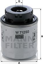 Mann-Filter W 712/93 - Eļļas filtrs www.autospares.lv