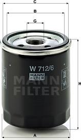 Mann-Filter W 712/6 - Eļļas filtrs www.autospares.lv