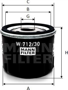 Mann-Filter W 712/30 - Eļļas filtrs www.autospares.lv