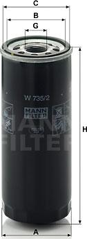 Mann-Filter W 735/2 - Eļļas filtrs www.autospares.lv