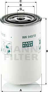 Mann-Filter WK 940/15 - Degvielas filtrs www.autospares.lv