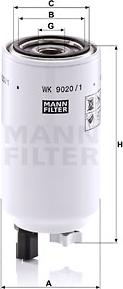 Mann-Filter WK 9020/1 x - Degvielas filtrs www.autospares.lv