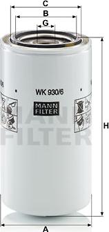 Mann-Filter WK 930/6 x - Degvielas filtrs www.autospares.lv