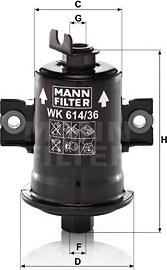 Mann-Filter WK 614/36 x - Degvielas filtrs www.autospares.lv