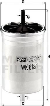 Mann-Filter WK 618/1 - Degvielas filtrs www.autospares.lv