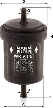 Mann-Filter WK 613/1 - Degvielas filtrs www.autospares.lv