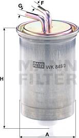 Mann-Filter WK 845/3 - Degvielas filtrs www.autospares.lv