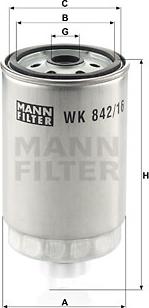 Mann-Filter WK 842/16 - Degvielas filtrs www.autospares.lv