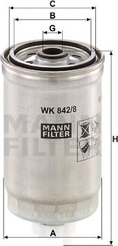 Mann-Filter WK 842/8 - Degvielas filtrs www.autospares.lv