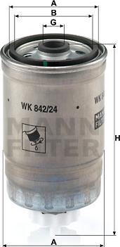 Mann-Filter WK 842/24 - Degvielas filtrs www.autospares.lv