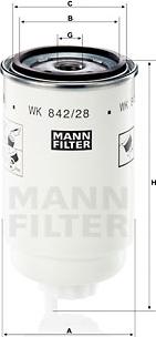 Mann-Filter WK 842/28 - Degvielas filtrs www.autospares.lv