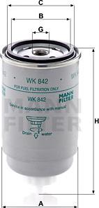 Mann-Filter WK 842 - Degvielas filtrs www.autospares.lv