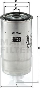 Mann-Filter WK 854/3 - Degvielas filtrs www.autospares.lv