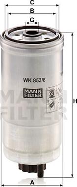 Mann-Filter WK 853/8 - Degvielas filtrs www.autospares.lv