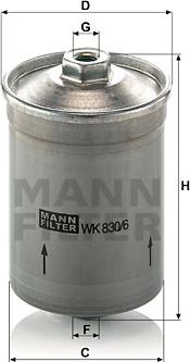 Mann-Filter WK 830/6 - Degvielas filtrs www.autospares.lv