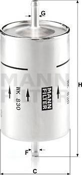 Mann-Filter WK 830 - Degvielas filtrs www.autospares.lv