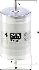 Mann-Filter WK 831 - Degvielas filtrs www.autospares.lv