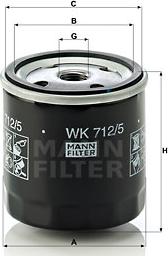 Mann-Filter WK 712/5 - Degvielas filtrs www.autospares.lv
