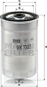 Mann-Filter WK 730/2 x - Degvielas filtrs www.autospares.lv