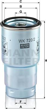 Mann-Filter WK 720/2 x - Degvielas filtrs www.autospares.lv