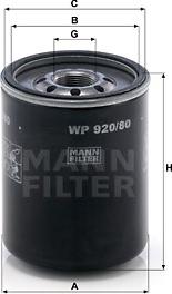 Mann-Filter WP 920/80 - Eļļas filtrs www.autospares.lv