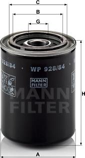 Mann-Filter WP 928/84 - Eļļas filtrs www.autospares.lv