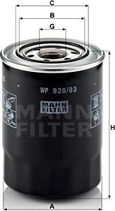 Mann-Filter WP 928/83 - Eļļas filtrs www.autospares.lv