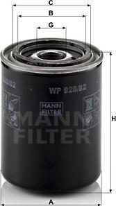 Mann-Filter WP 928/82 - Eļļas filtrs www.autospares.lv