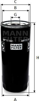 Mann-Filter WP 11 102 - Eļļas filtrs www.autospares.lv