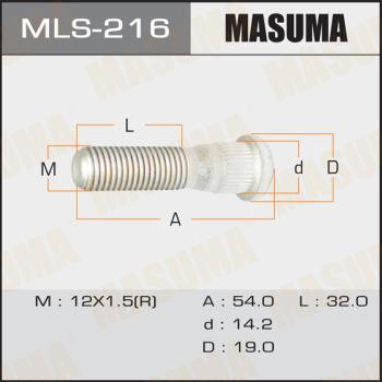 MASUMA MLS-216 - Riteņa stiprināšanas skrūve www.autospares.lv