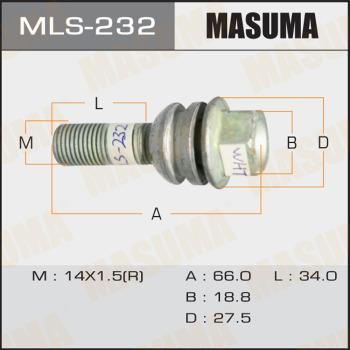 MASUMA MLS-232 - Riteņa stiprināšanas skrūve www.autospares.lv