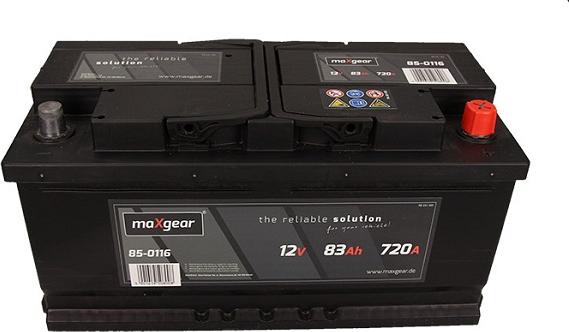 Maxgear 583400072 D722 - Startera akumulatoru baterija www.autospares.lv